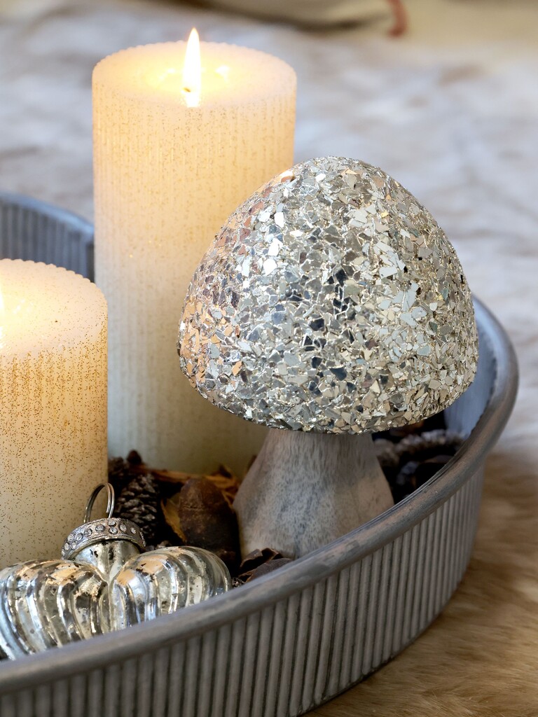 Chic Antique Deko Pilz mit glitzerndem Schirm online kaufen bei SKANDEKO (Ansicht 2)