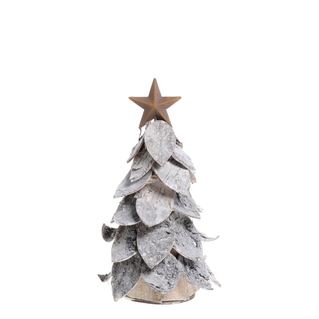 Deko Weihnachtsbaum aus Birkenrinde mit Stern