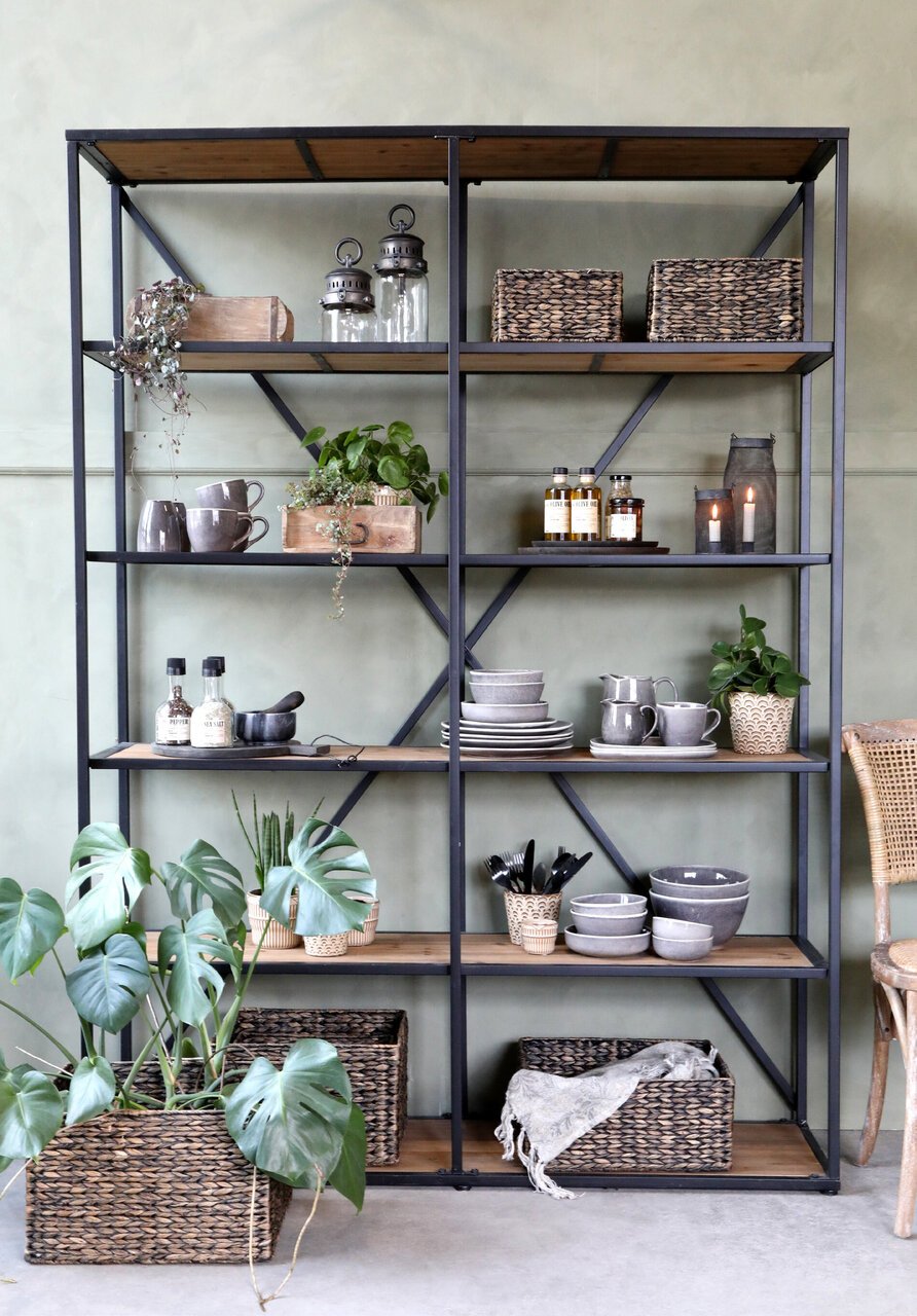 Chic Antique Doppelregal mit 5 Holzfächern online kaufen bei SKANDEKO (Ansicht 2)