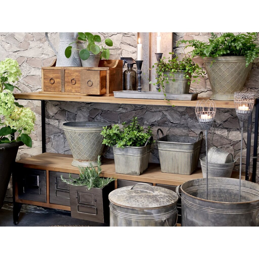 Chic Antique Eisen Blumentopf mit Griff im Set online kaufen bei SKANDEKO (Ansicht 2)