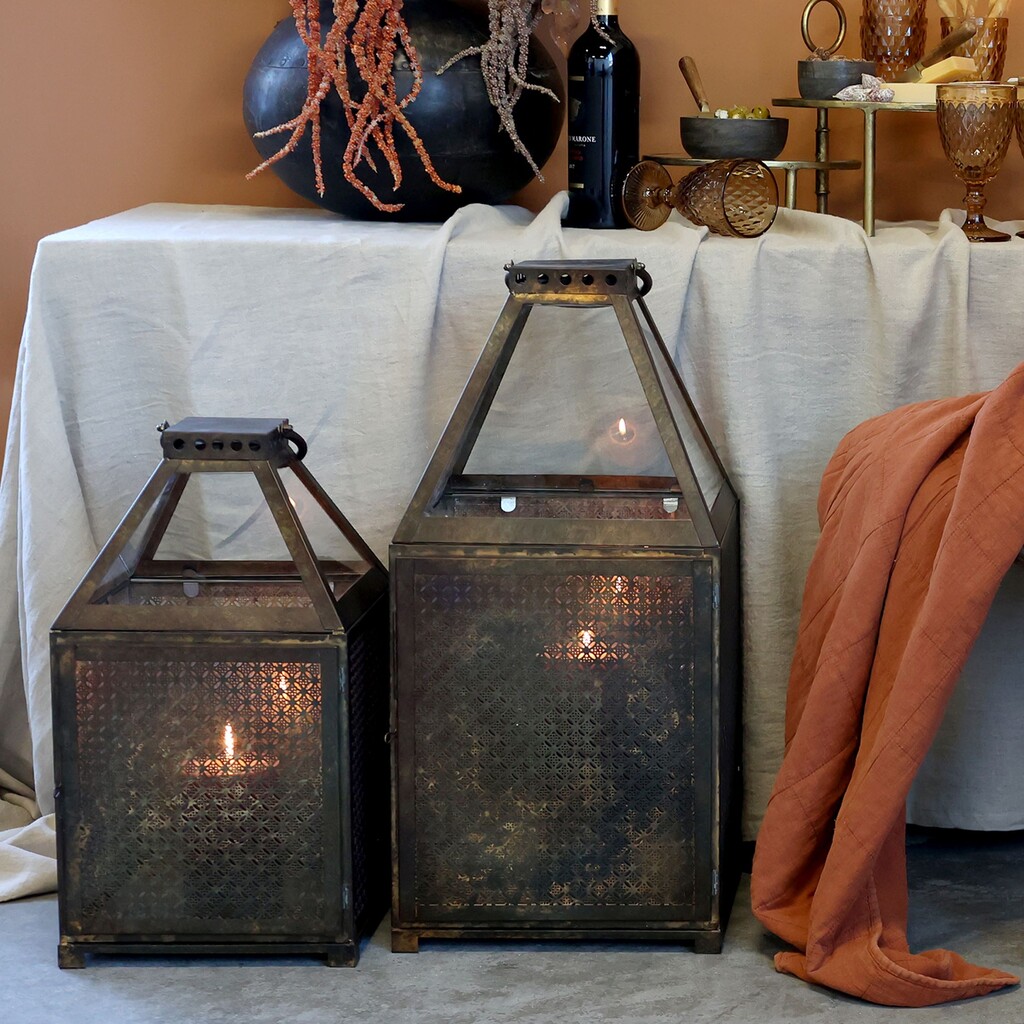 Chic Antique Eisen Laterne mit Glasdach online kaufen bei SKANDEKO (Ansicht 2)