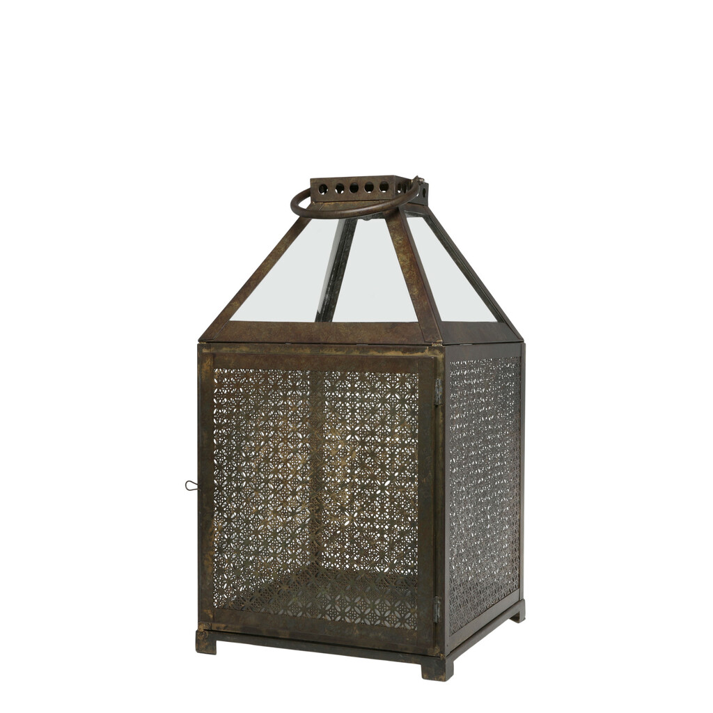 Chic Antique Eisen Laterne mit Glasdach online kaufen bei SKANDEKO