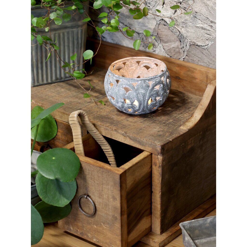 Chic Antique Eisen Teelichthalter mit Muster online kaufen bei SKANDEKO (Ansicht 2)