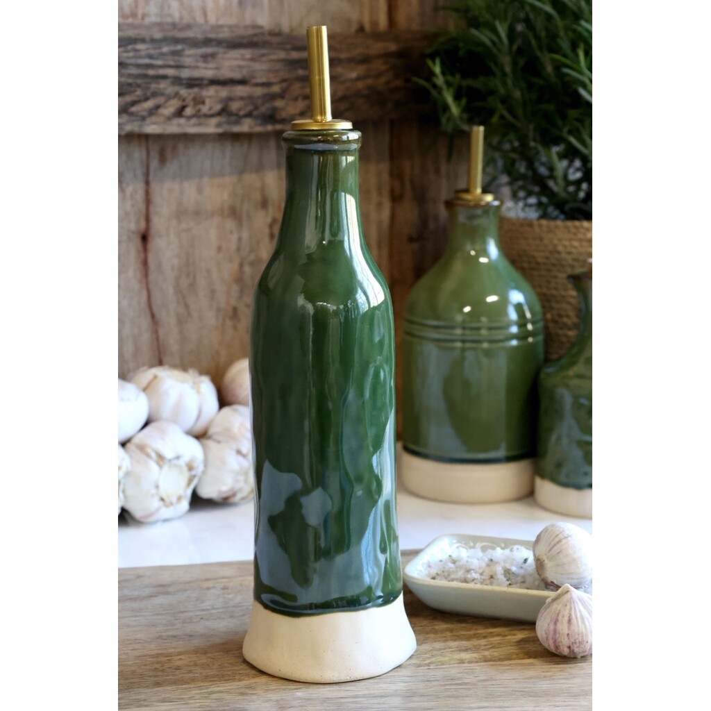 Steingut-Flasche mit Weinausgießer