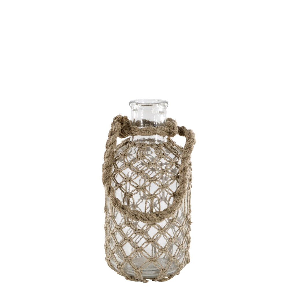 Flasche mit Geflecht und Henkel