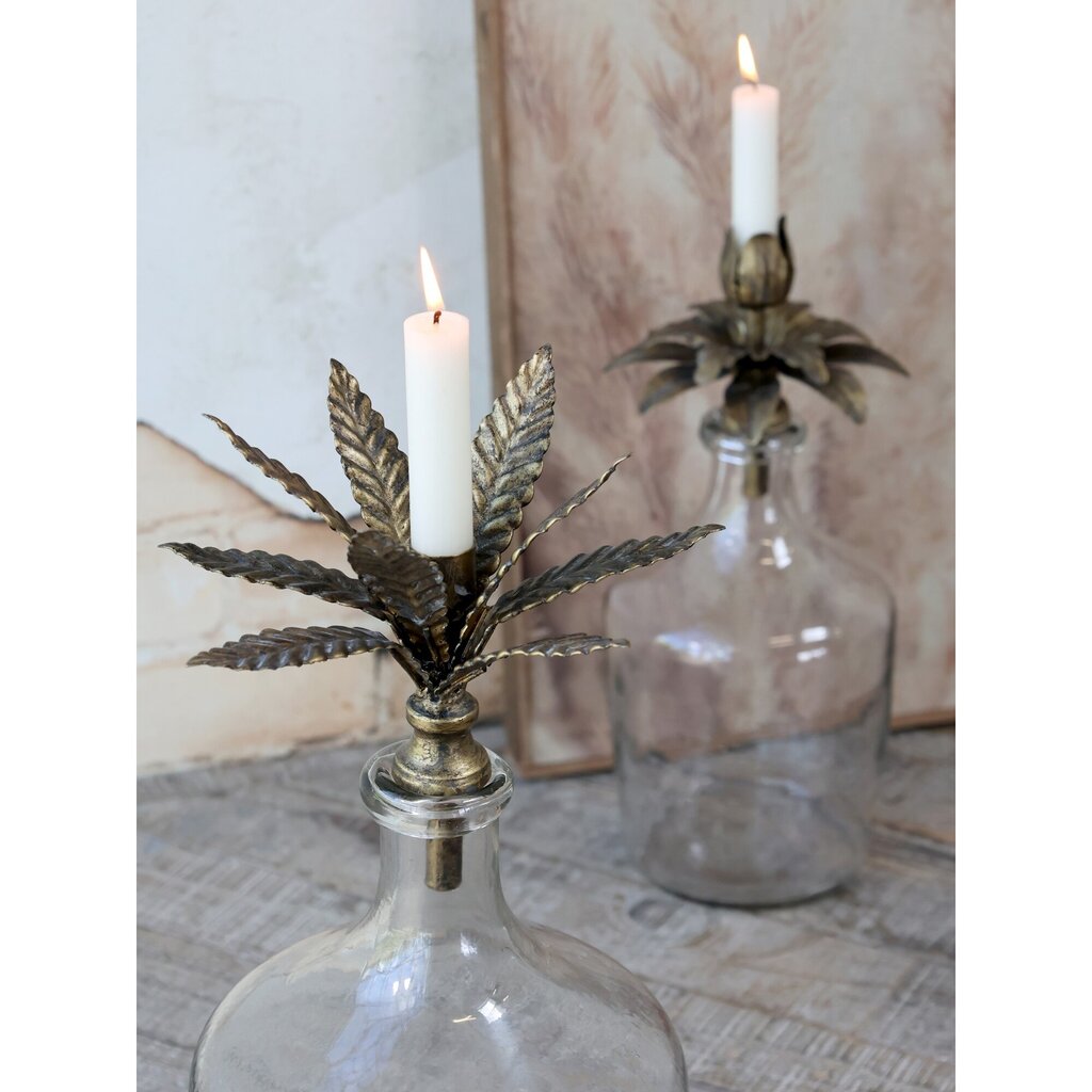Chic Antique Flaschen Kerzenhalter mit Blättern online kaufen bei SKANDEKO (Ansicht 2)