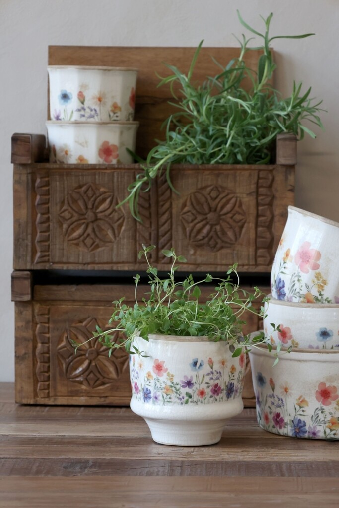 Übertopf Fleurville – Nostalgischer Blumentopf im Landhausstil