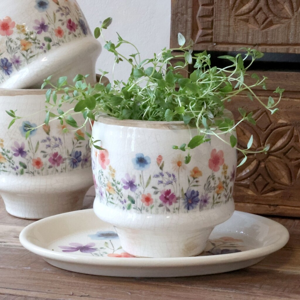 Fleurville Übertopf – Vintage Keramik Blumentopf