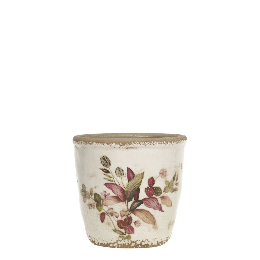 Florac Blumentopf mit pinkem Blumenmotiv