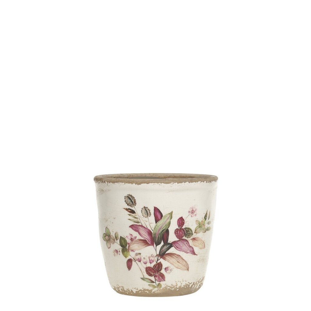 Florac Blumentopf mit pinkem Blumenmotiv