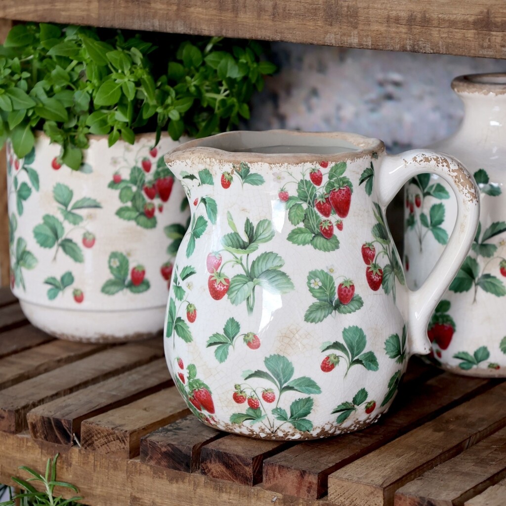 Fraises KeramikKanne mit Erdbeer-Motiv