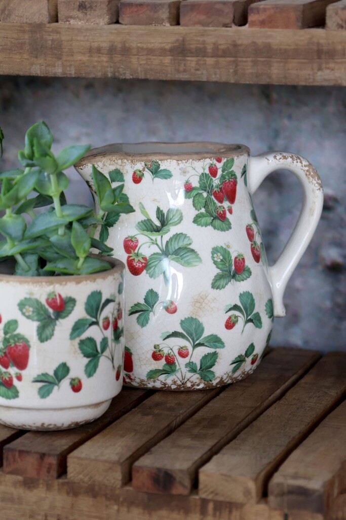 Fraises KeramikKanne mit Erdbeer-Motiv