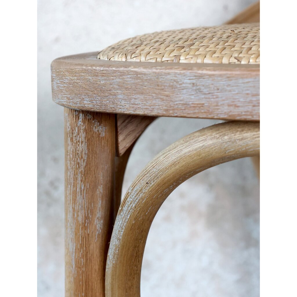 Französischer Barhocker mit Geflechtsitz