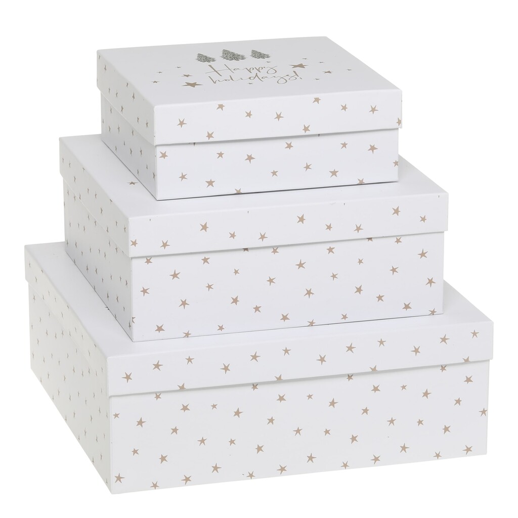 Chic Antique Geschenkbox 3er-Set mit Sternen online kaufen bei SKANDEKO