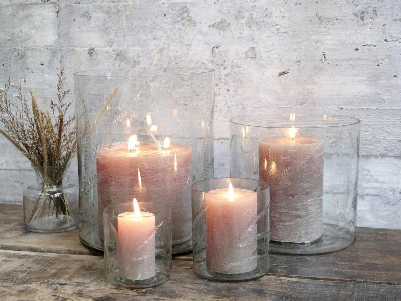 Chic Antique Gläsernes Hurricane mit Schliff online kaufen bei SKANDEKO (Ansicht 2)