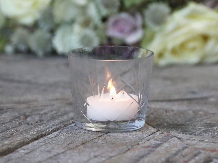 Chic Antique Glas Teelichthalter mit Schliff online kaufen bei SKANDEKO (Ansicht 2)