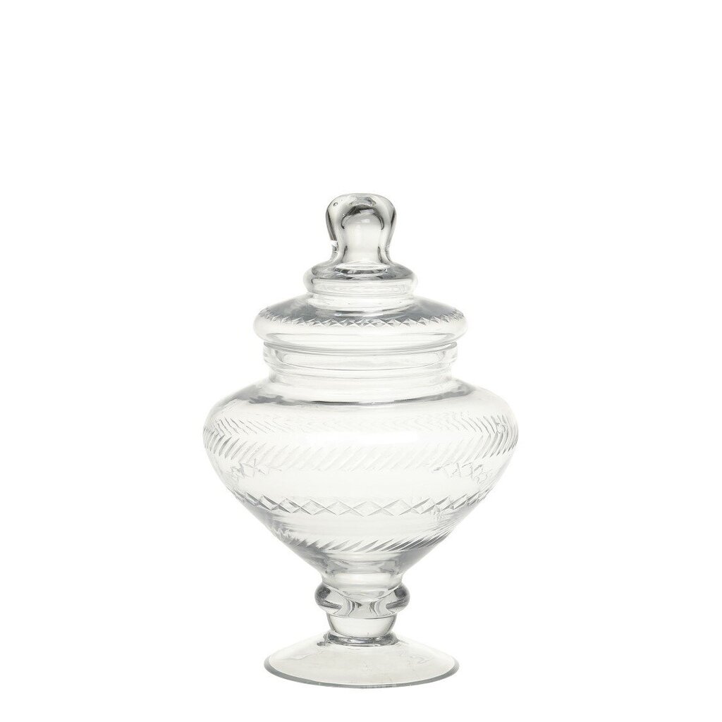 Chic Antique Glasgefäß mit Deckel auf Fuß online kaufen bei SKANDEKO