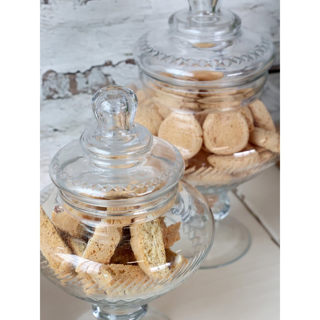 Chic Antique Glasgefäß mit Deckel auf Fuß online kaufen bei SKANDEKO (Ansicht 2)