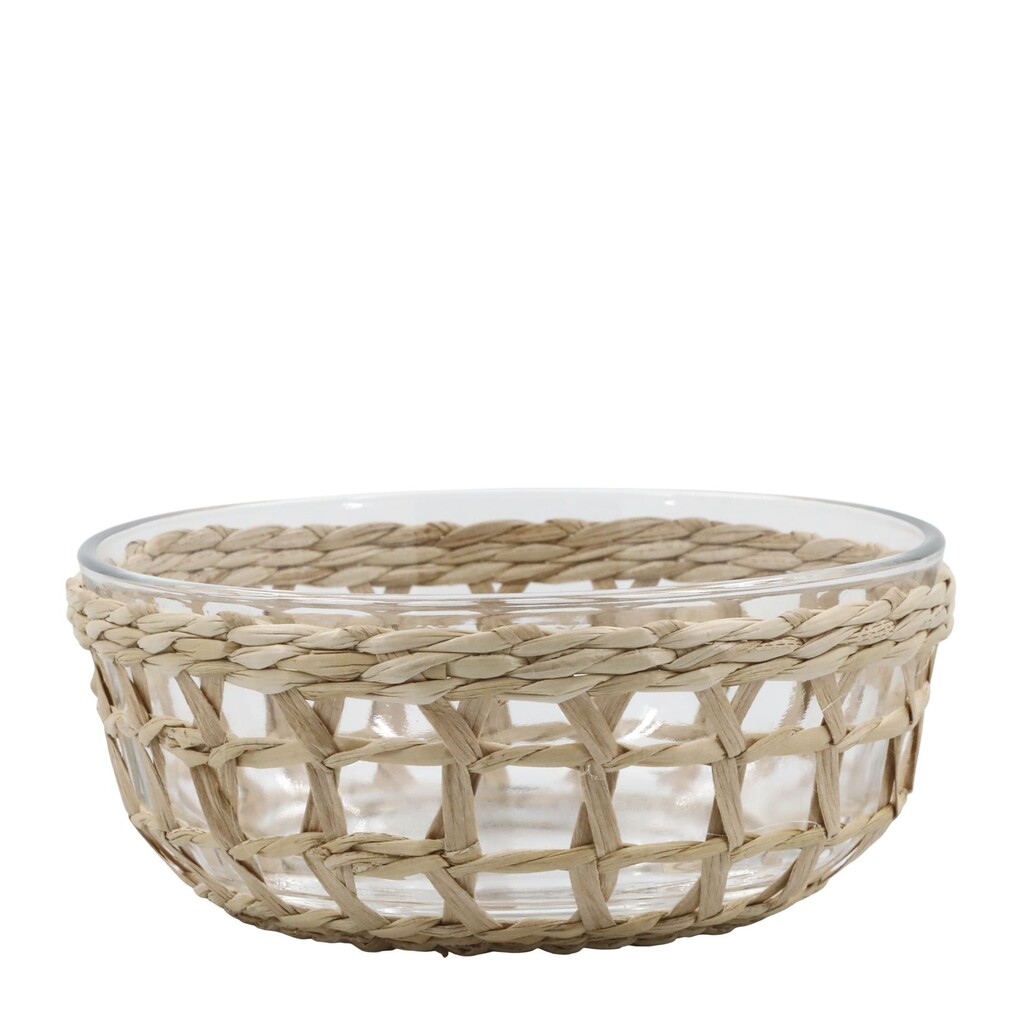 Chic Antique Glasschüssel mit Flechtkorb online kaufen bei SKANDEKO
