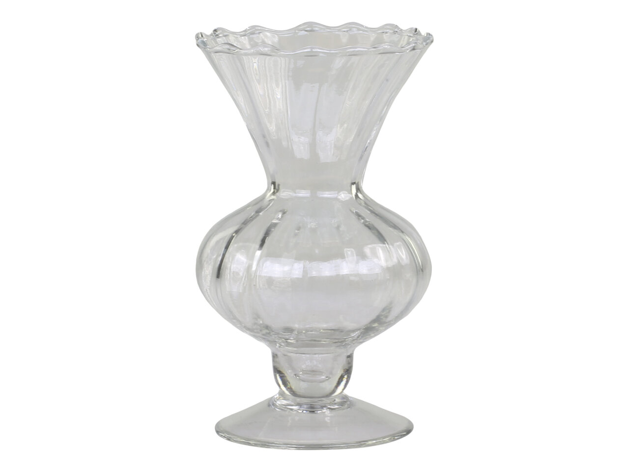 Chic Antique Glasvase auf Fuß online kaufen bei SKANDEKO