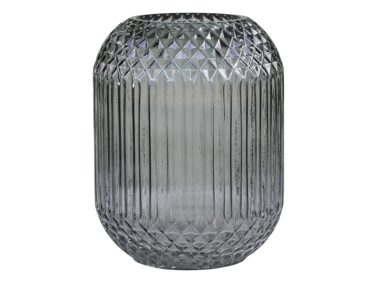 Chic Antique Glasvase kariert mit Rillen online kaufen bei SKANDEKO