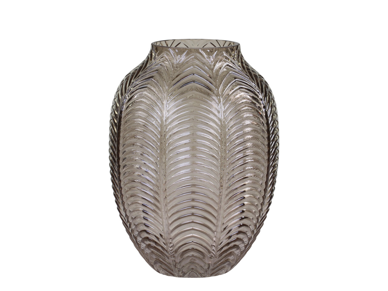 Chic Antique Glasvase mit Blattmuster online kaufen bei SKANDEKO