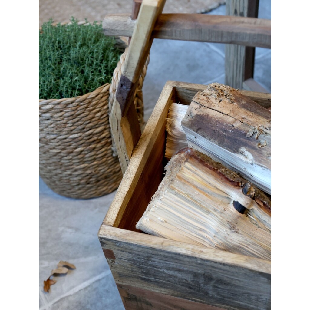 Chic Antique Grimaud Kasten mit Henkel – Rustikale Holzkiste aus Altholz