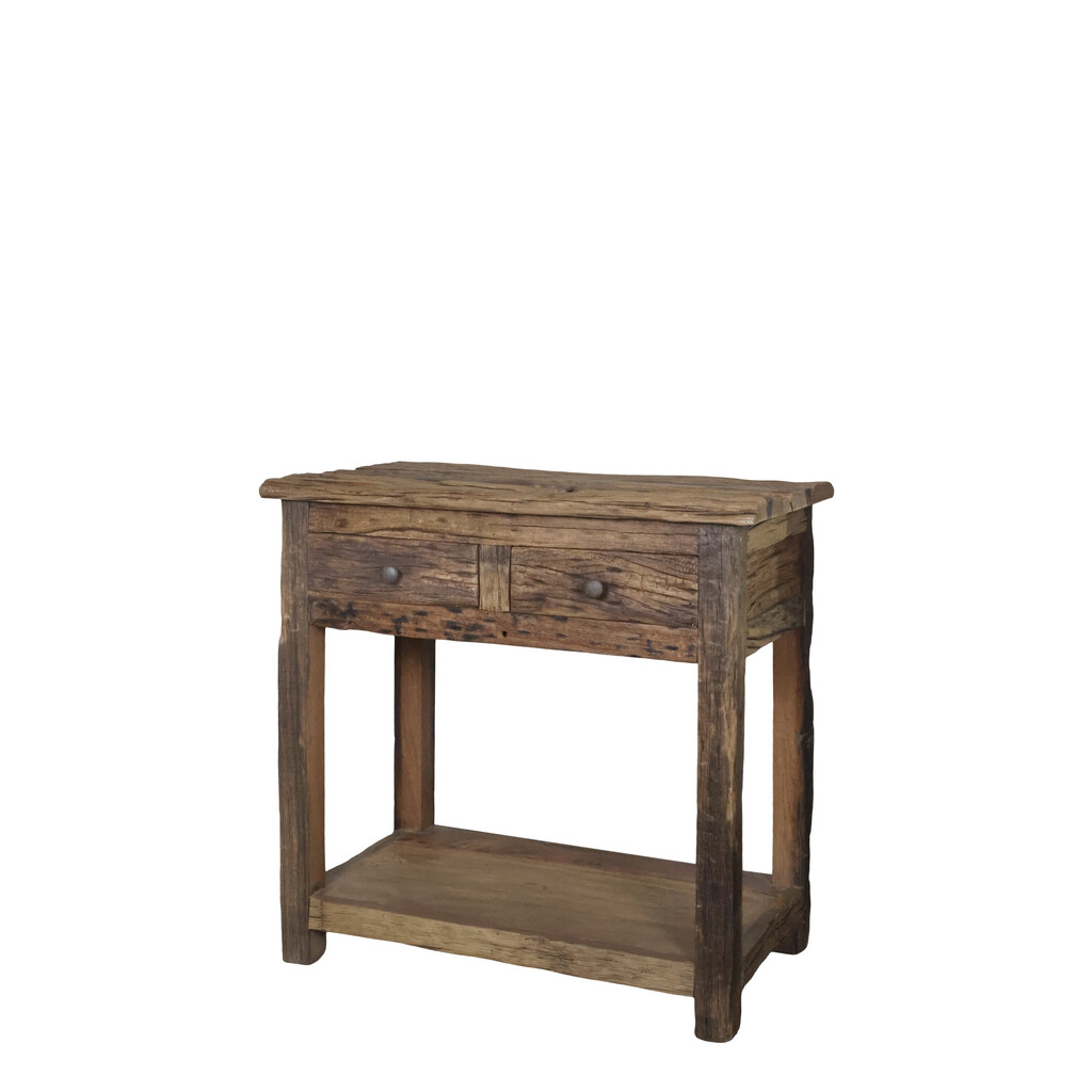 Chic Antique Grimaud Konsolentisch aus Recyclingholz mit 2 Schubladen online kaufen bei SKANDEKO