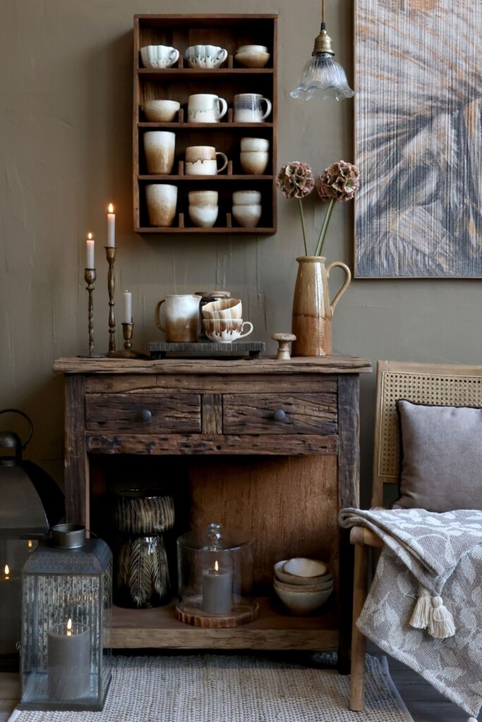 Chic Antique Grimaud Wandregal aus Recyclingholz mit Fächern, Becherregal online kaufen bei SKANDEKO (Ansicht 2)