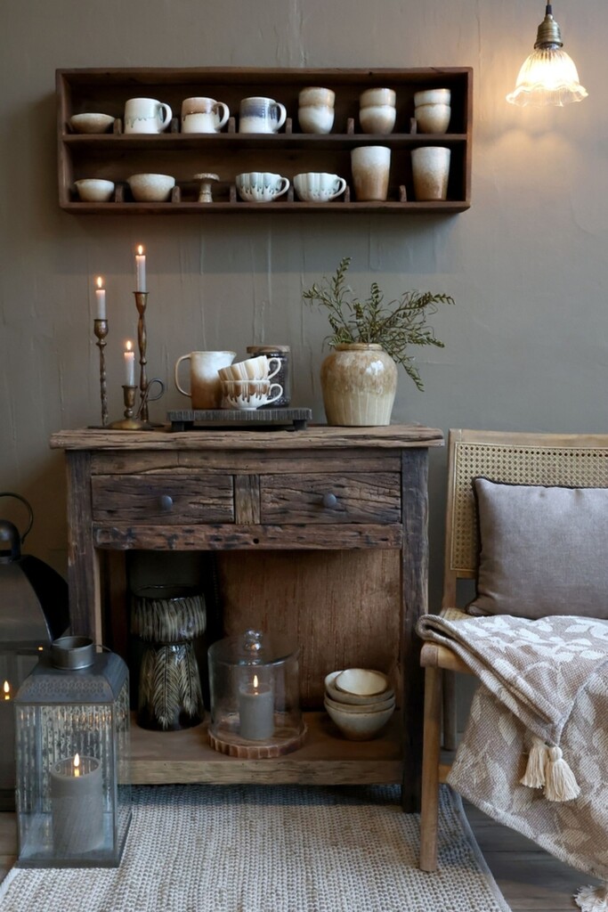 Chic Antique Grimaud Wandregal mit Unterteilung aus Recyclingholz online kaufen bei SKANDEKO (Ansicht 2)