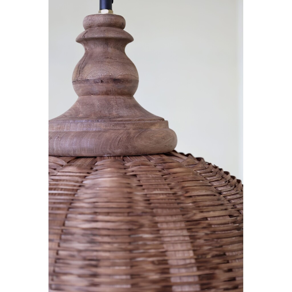 Chic Antique Rattan Hängelampe Ø 34 cm