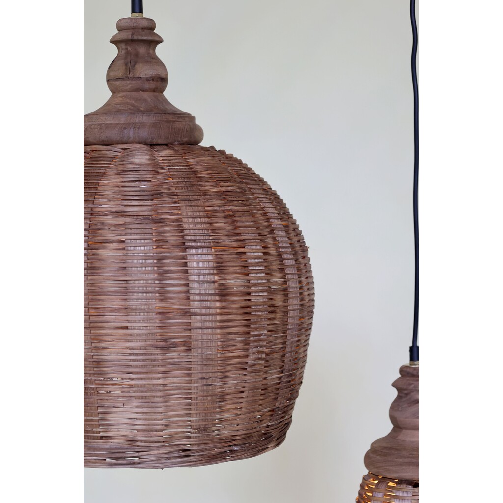 Chic Antique Rattan Hängelampe Ø 34 cm