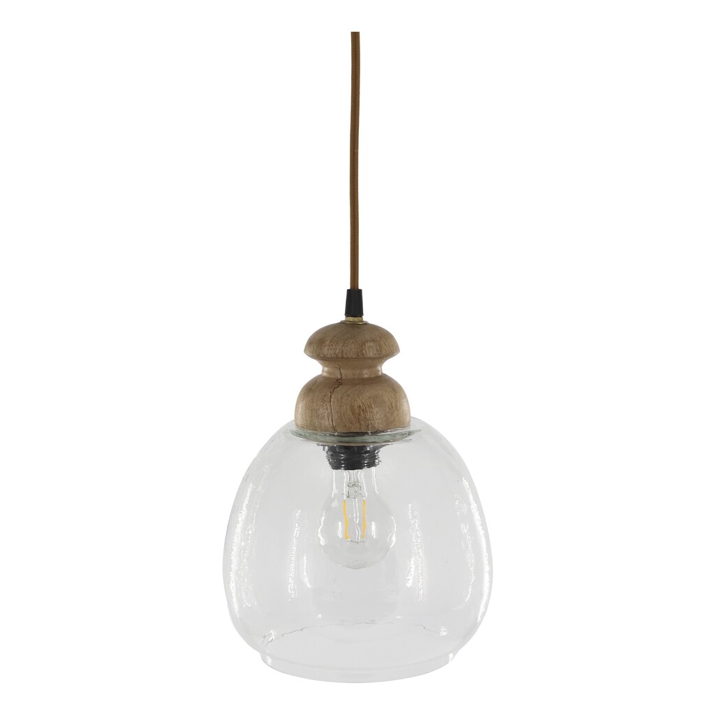 Chic Antique Hängelampe, Lampe mit Holzzierhülse online kaufen bei SKANDEKO