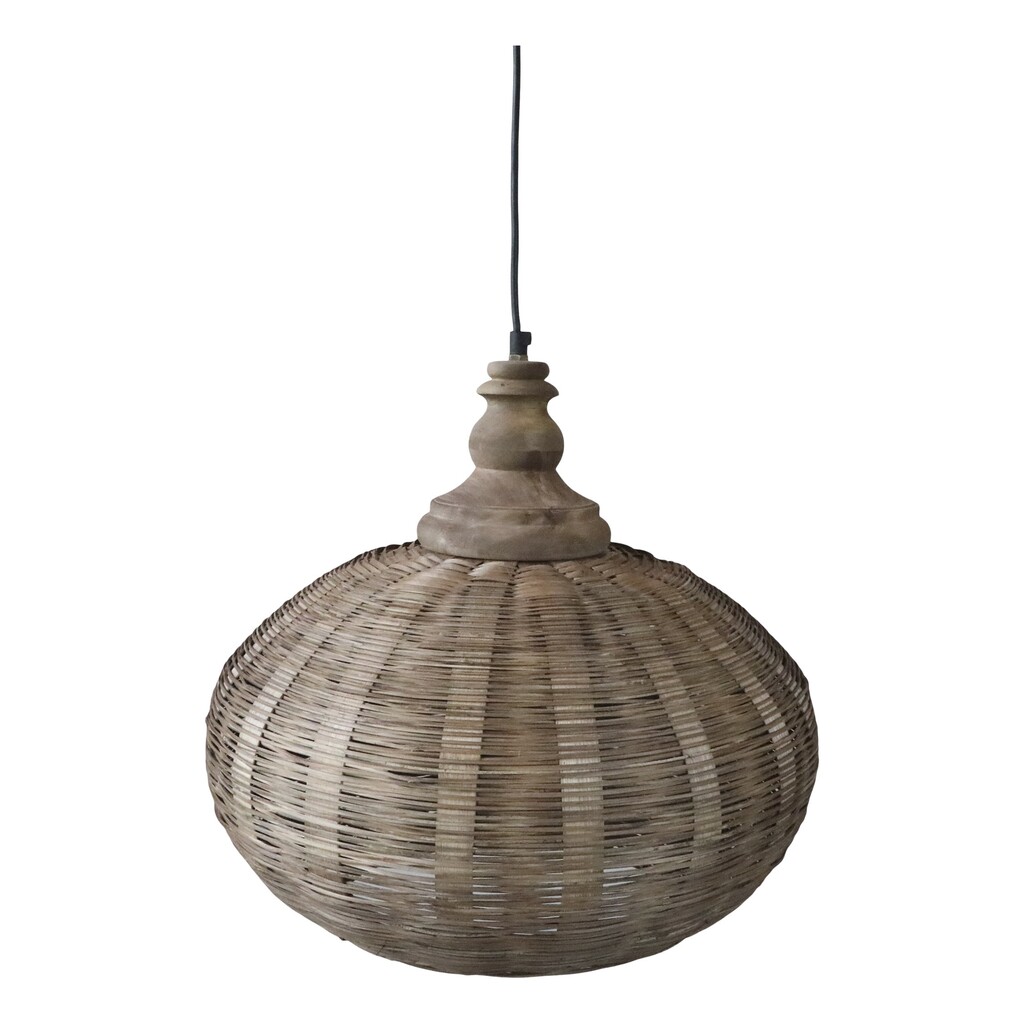 Chic Antique Hängelampe oval aus Rattangeflecht online kaufen bei SKANDEKO