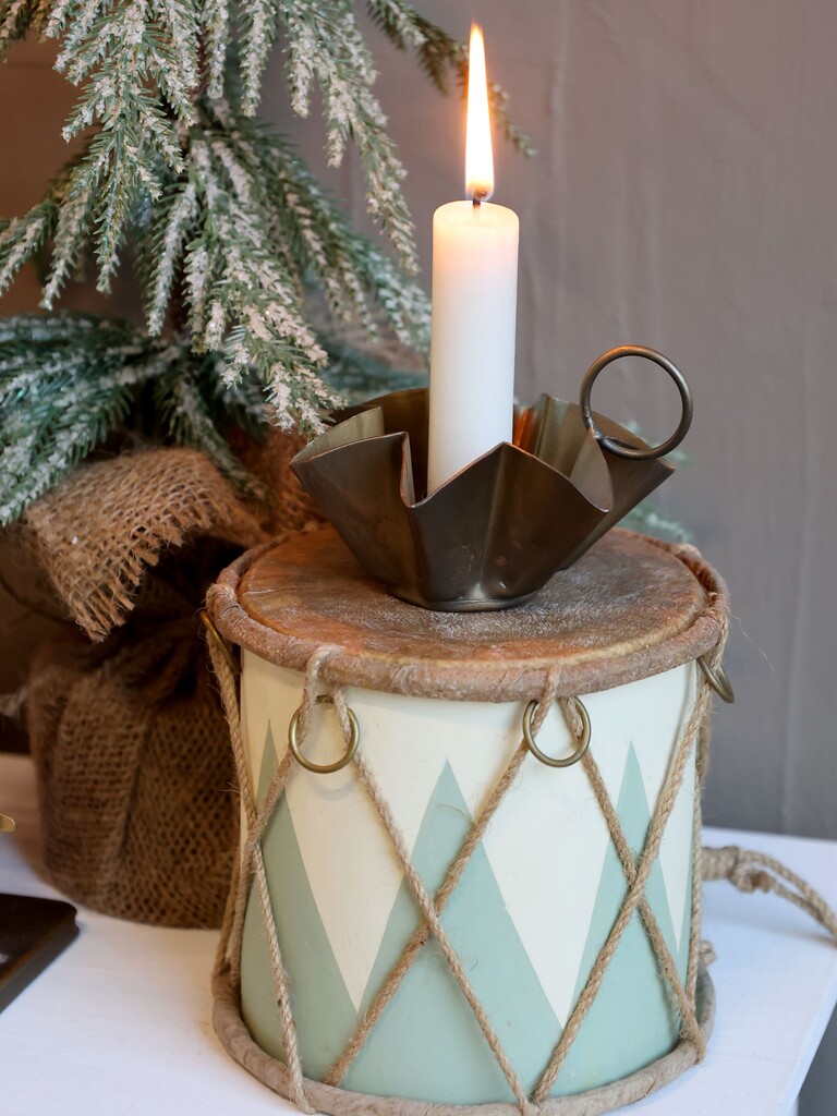 Chic Antique Handgemachte Vintage Trommel mit Leder online kaufen bei SKANDEKO (Ansicht 2)