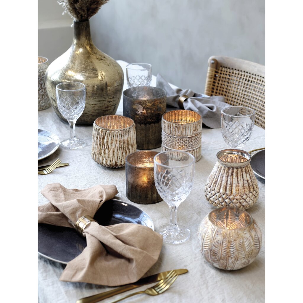 Chic Antique Hurricane Windlicht Gold mit Muster online kaufen bei SKANDEKO (Ansicht 2)
