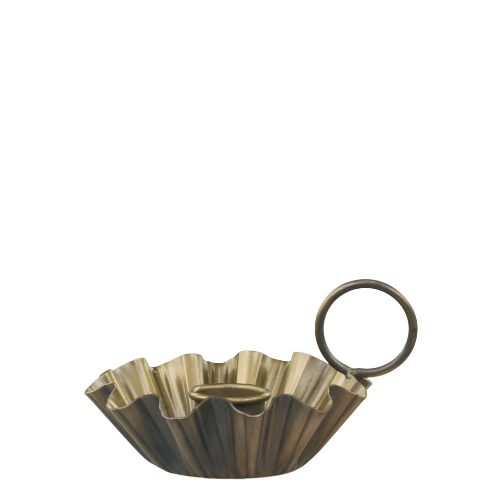 Chic Antique Kammerleuchter mit Rillen antik messing online kaufen bei SKANDEKO