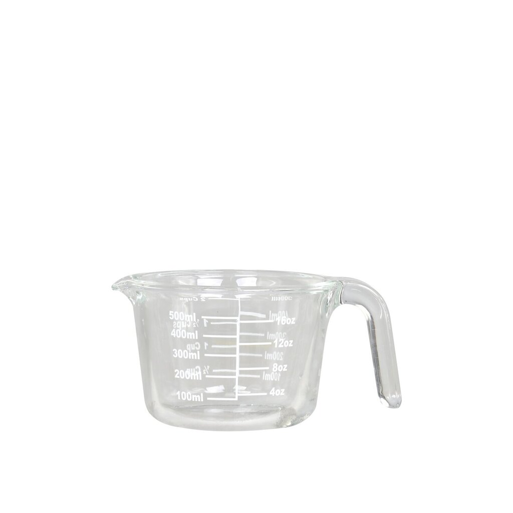 Kanne aus Glas mit Messeinheiten