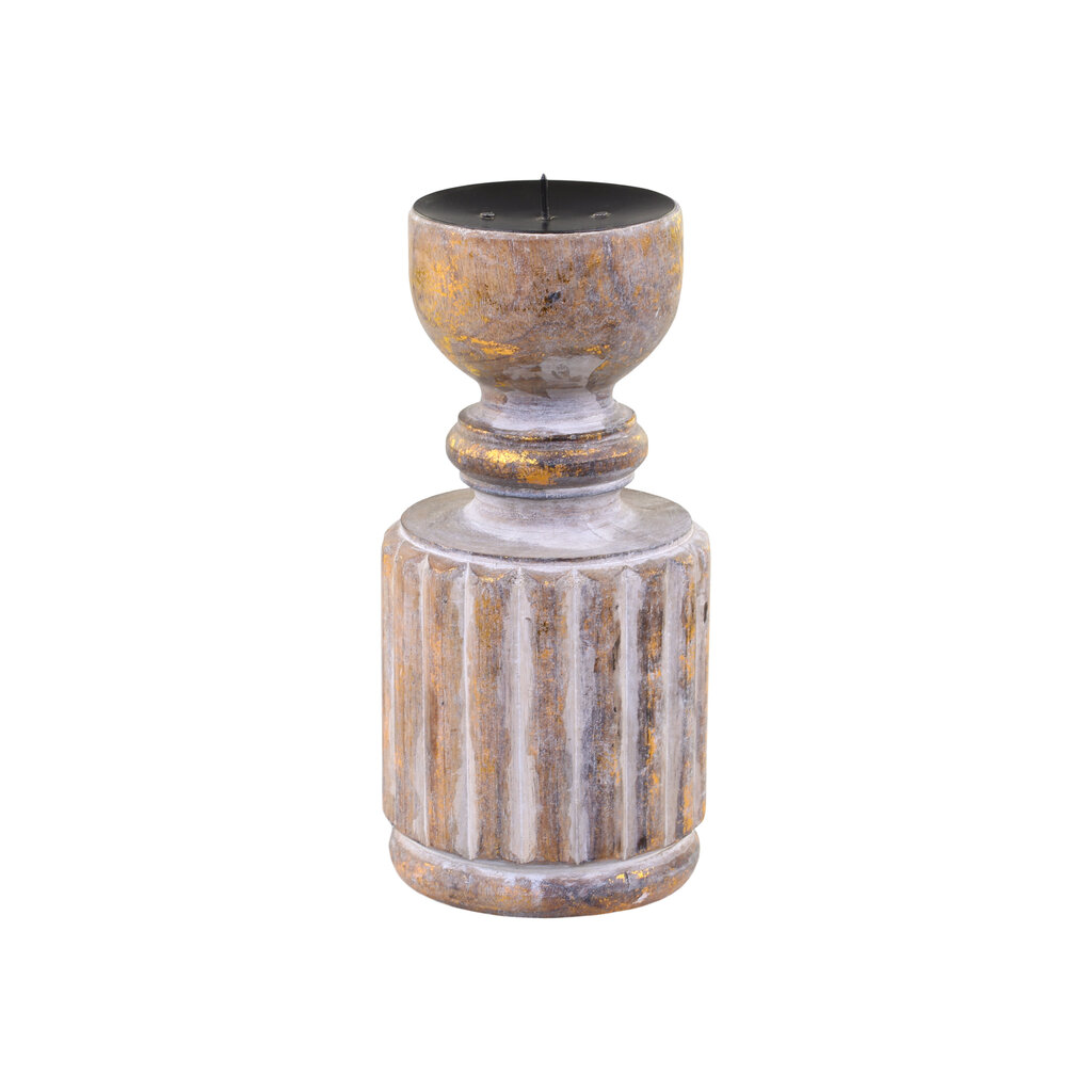 Chic Antique Kerzenhalter aus Mangoholz mit Spieß online kaufen bei SKANDEKO