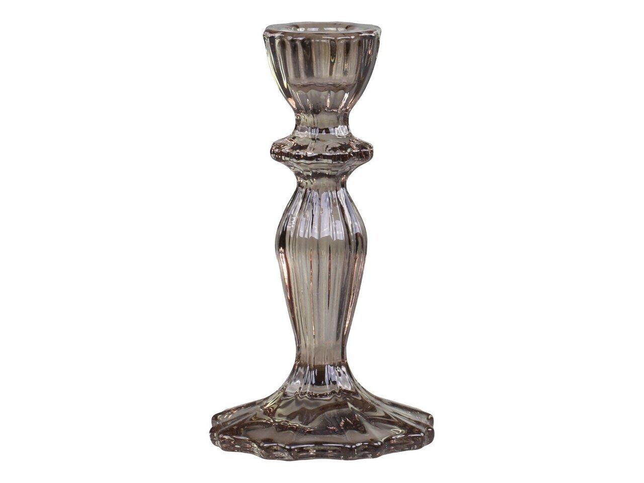 Chic Antique Kerzenständer aus Glas mit Spitzenkante