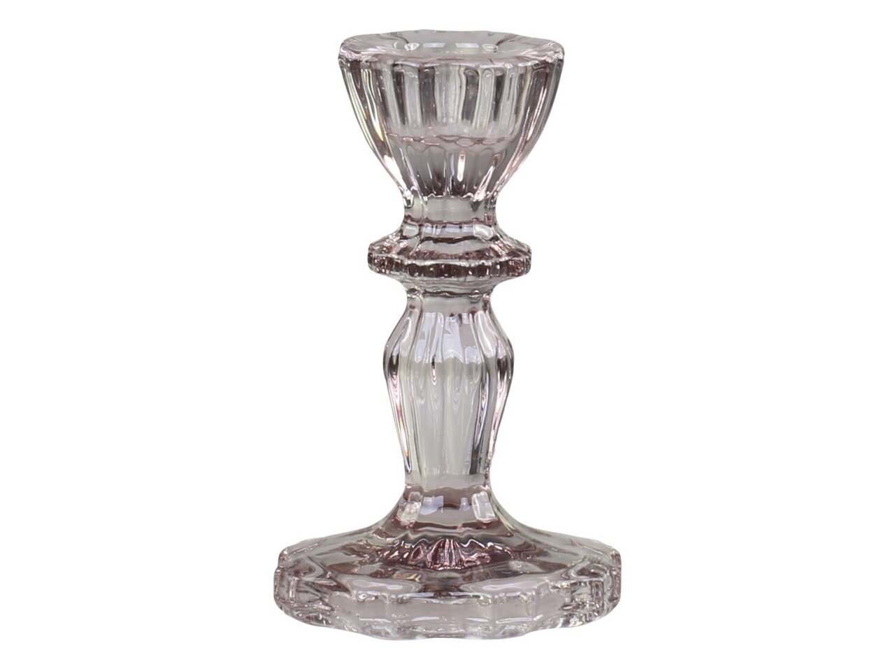 Chic Antique Kerzenständer aus Glas mit Spitzenkante