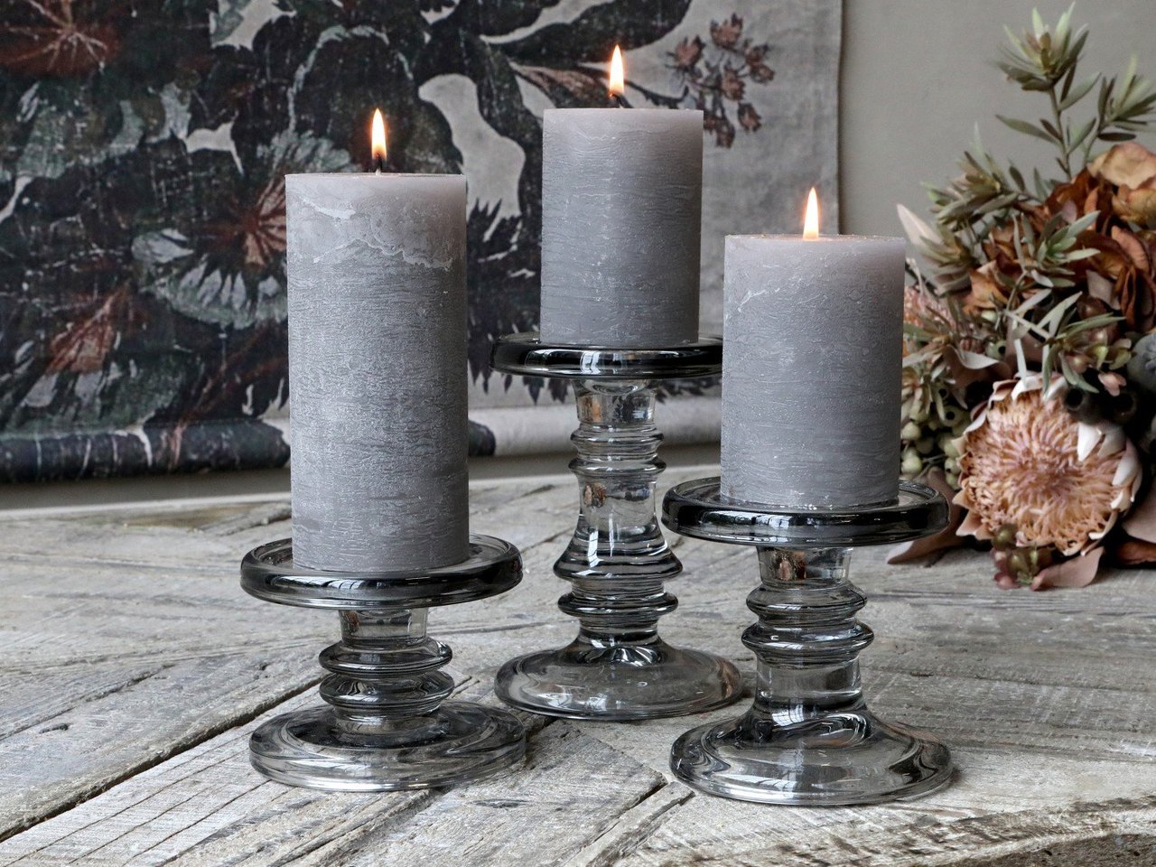 Chic Antique Kerzenständer für Stumpenkerzen kohle online kaufen bei SKANDEKO (Ansicht 2)