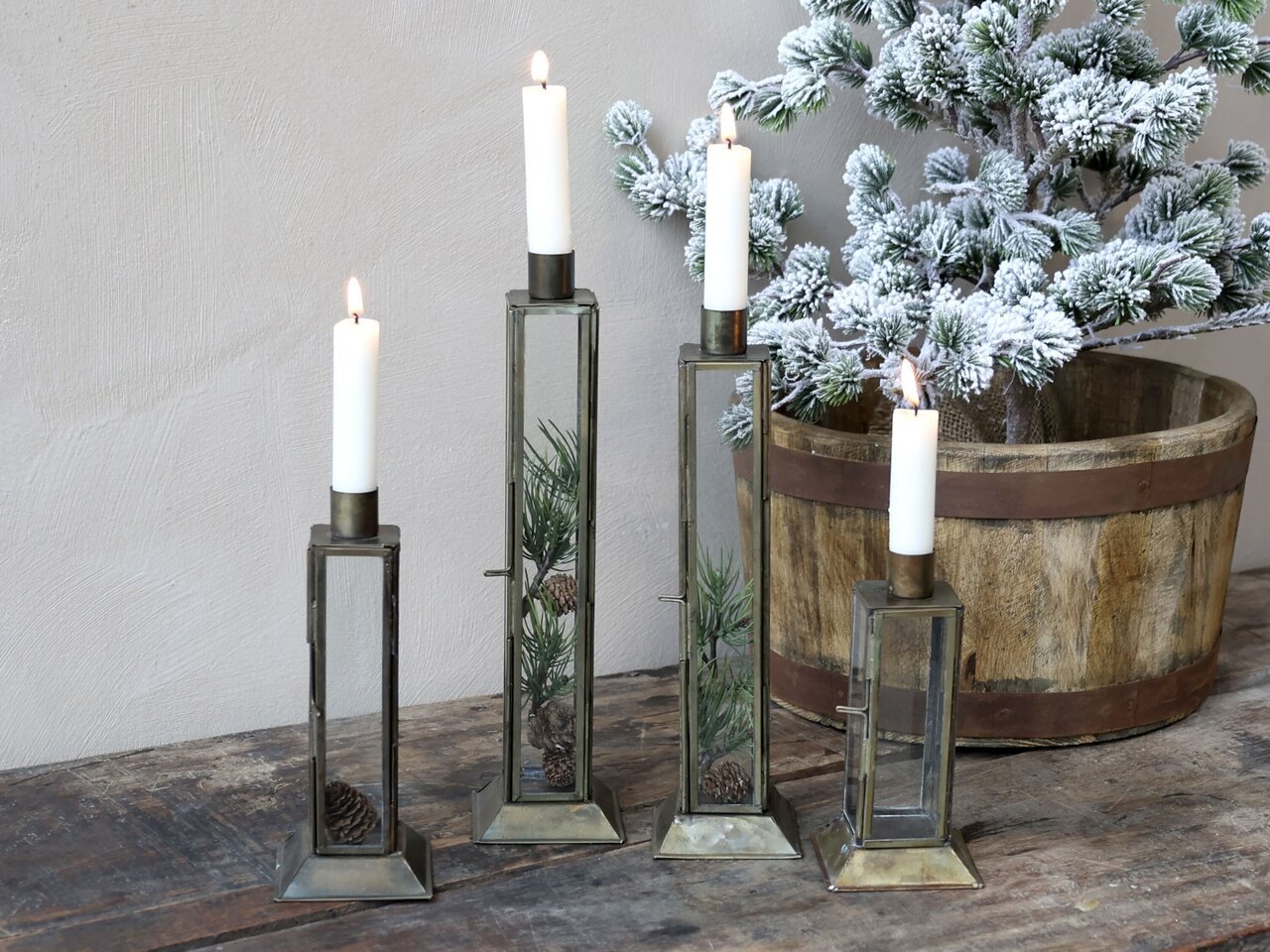 Chic Antique Kerzenständer Laterne für Mini Stabkerzen online kaufen bei SKANDEKO (Ansicht 2)