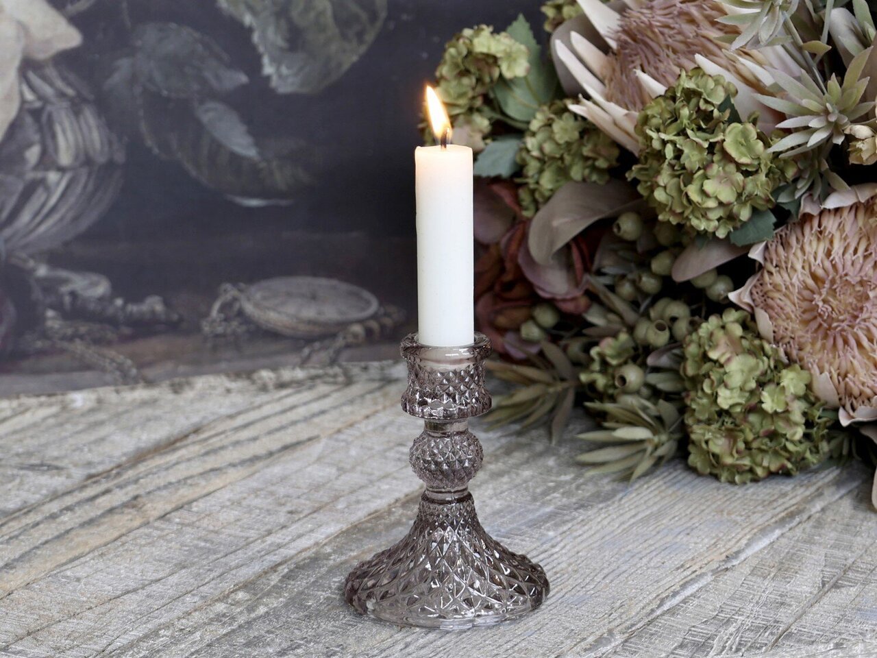 Chic Antique Kerzenständer mit Diamantenschliff online kaufen bei SKANDEKO (Ansicht 2)