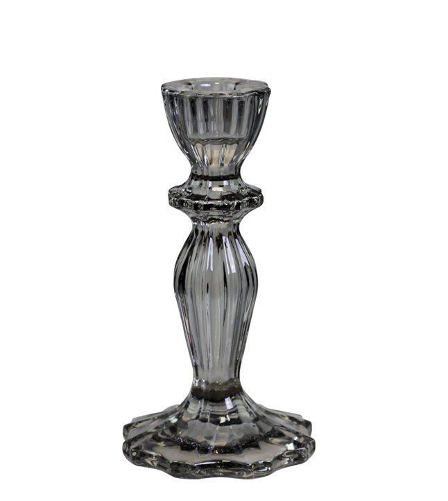 Chic Antique Kerzenständer aus Glas mit Spitzenkante