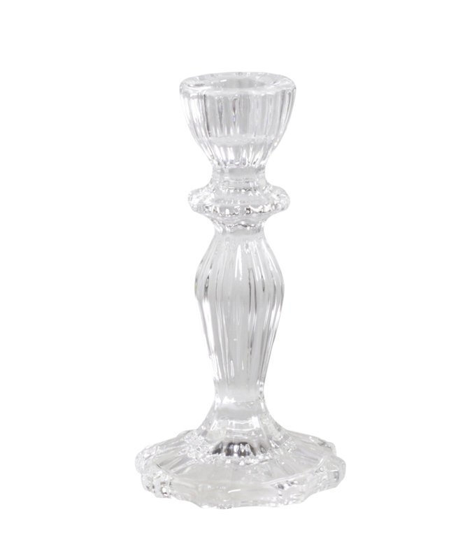 Chic Antique Kerzenständer aus Glas mit Spitzenkante