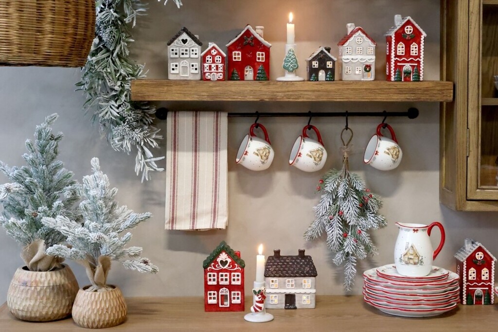Chic Antique Kerzenständer mit Weihnachtsmotiv aus Dolomit online kaufen bei SKANDEKO (Ansicht 2)