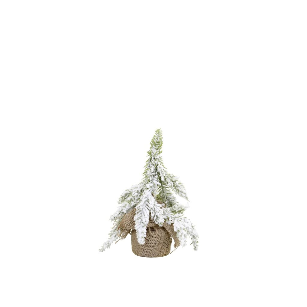 Kleiner künstlicher Tannenbaum mit Schnee