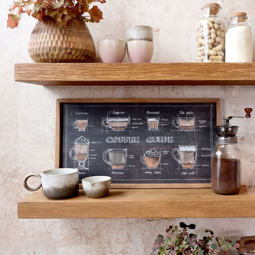 Chic Antique Küchen Bild mit Kaffee Motiv und Naturrahmen online kaufen bei SKANDEKO (Ansicht 2)