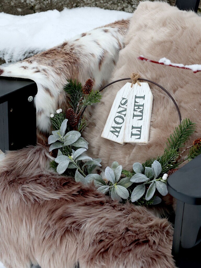 Chic Antique Künstlicher Fleur Kranz mit Wollziest und Beeren zum Aufhängen online kaufen bei SKANDEKO (Ansicht 2)
